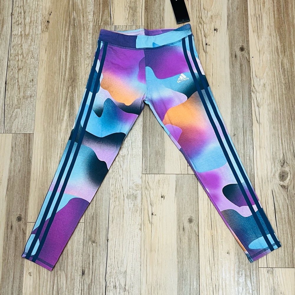 NWT adidas Girls' Aeroready Performance Long Tights sz small - Picture 1 of 5
